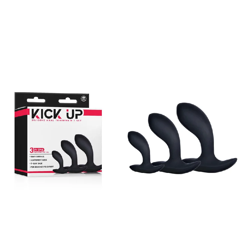 anal toys for adventurous couples-Kick Up Anal Trainer Set -  Butt Plugs - Set of 3 Sizes