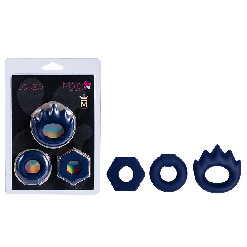 cock ring discreet benefits reviews-Maia LONZO - Blue Silicone Cock Rings - Set of 3