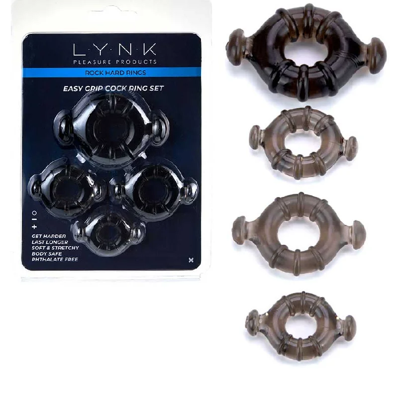 cock ring safety tips guide-Easy Grip Cock Ring Set with Pull Tabs, Smoke by Lynk Pleasure