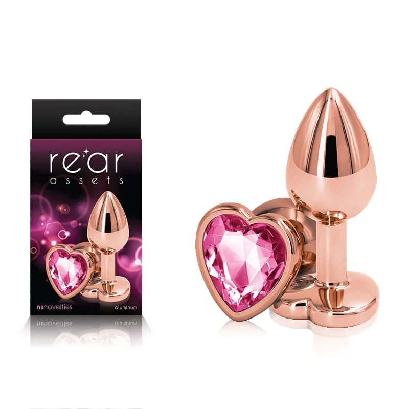 anal toys with soft shape-Rear Assets Rose Gold Heart Small