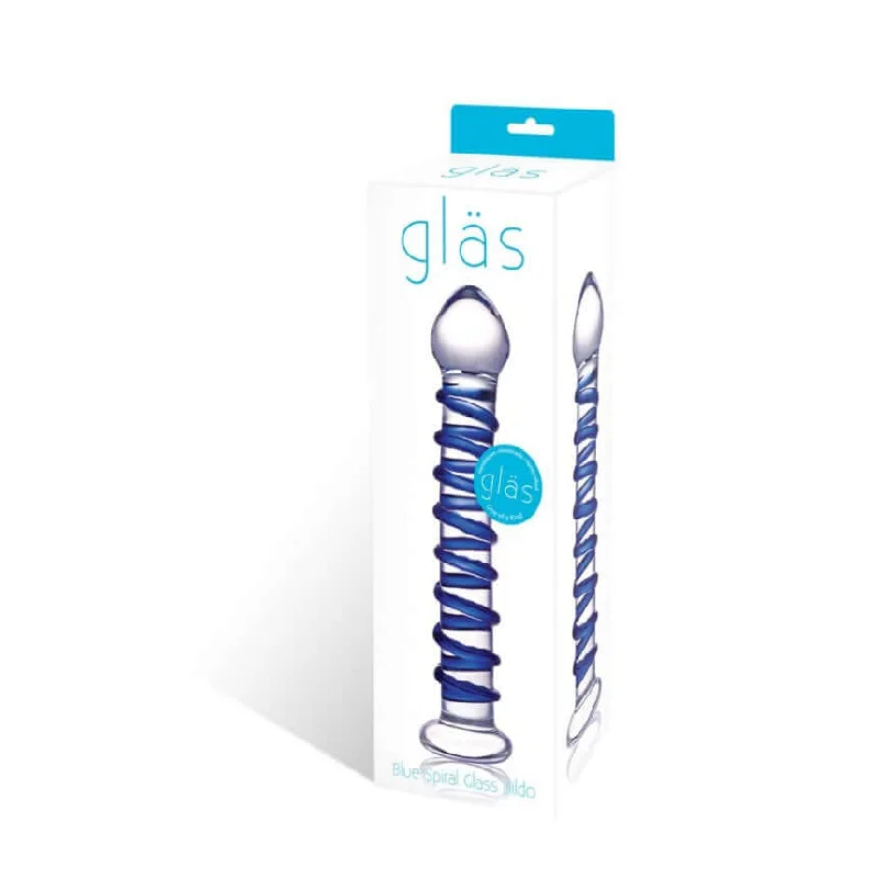 dildo heat tools-Experience Exquisite Sensation with the Glas Blue Spiral Glass Dildo