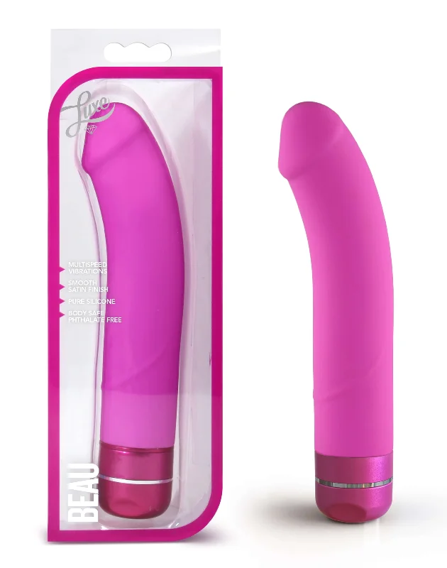 dildo heat resources-Luxe Beau Vibrating Dildo Fuchsia