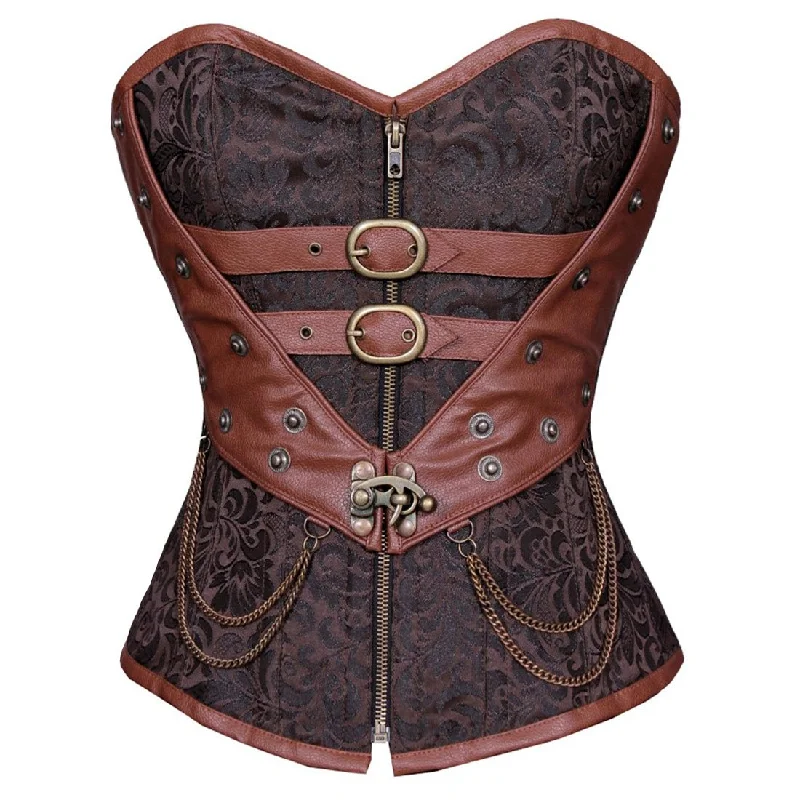 Corset with floral lace-Zotter Steampunk Overbust Authentic Corset