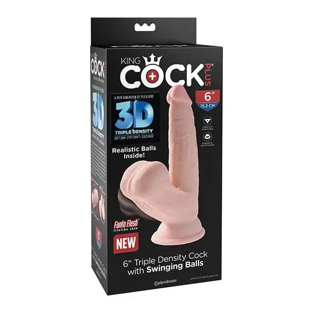 dildo flexibility qualities-King Cock Plus Triple Density Dildo with Swinging Balls