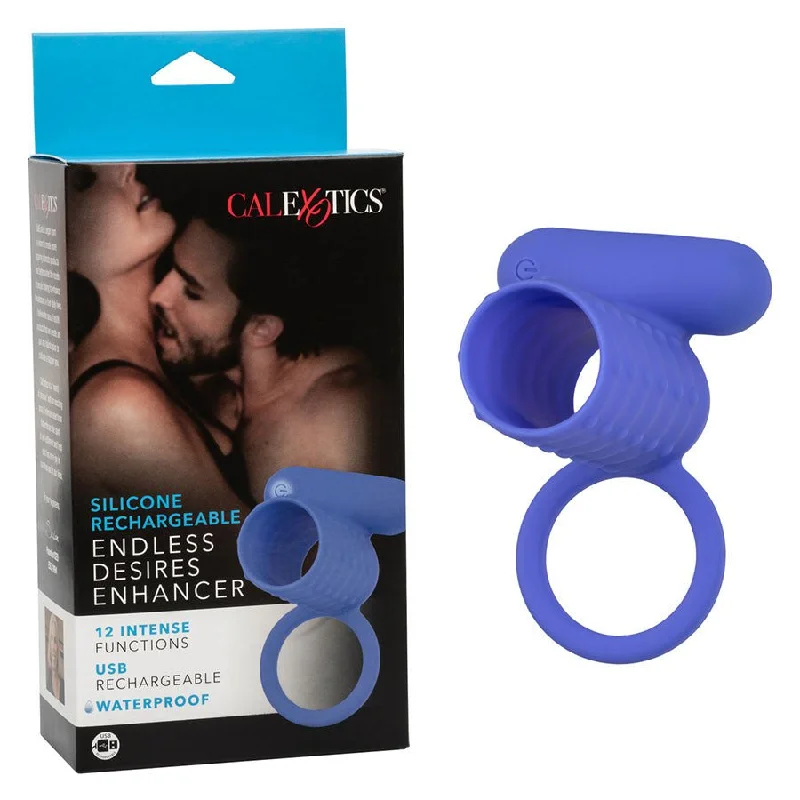 cock ring beginner tips guide-Silicone Rechargeable Endless Desires Vibrating Erection Enhancer Blue