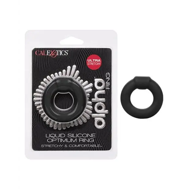 cock ring fit benefits reviews-Alpha Liquid Silicone Optimum Ring - Black