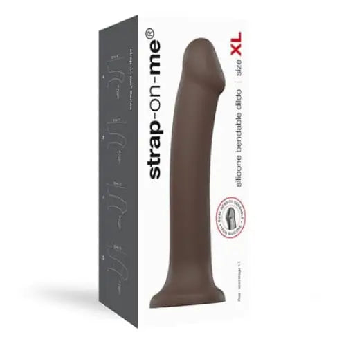 dildo flexibility benefits-Strap-On-Me Semi-Realistic Dual Density Bendable Dildo Chocolate Size XL