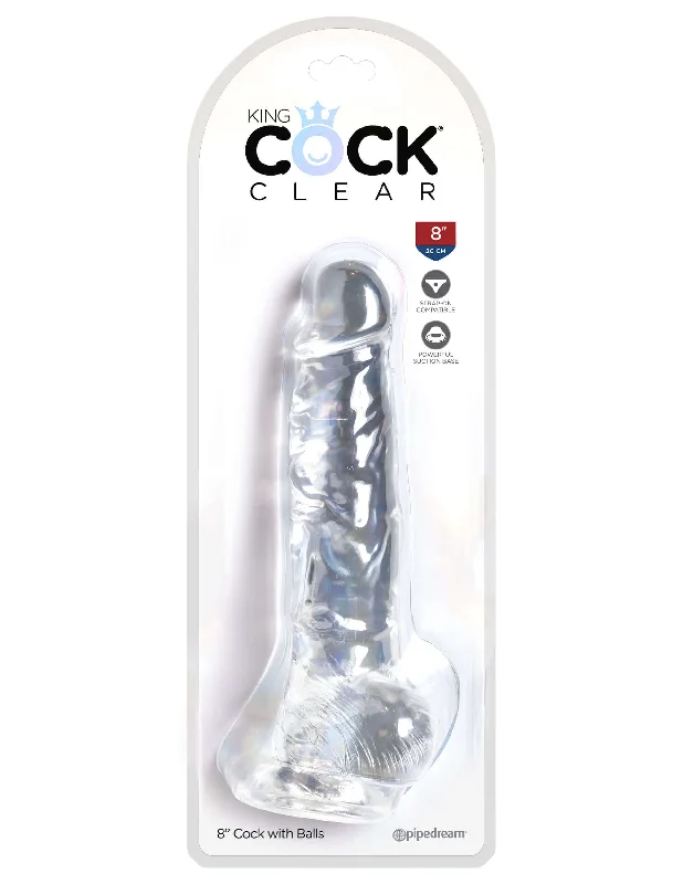 dildo expert trends-King Cock Clear 8 inches Cock Realistic Dildo with Balls