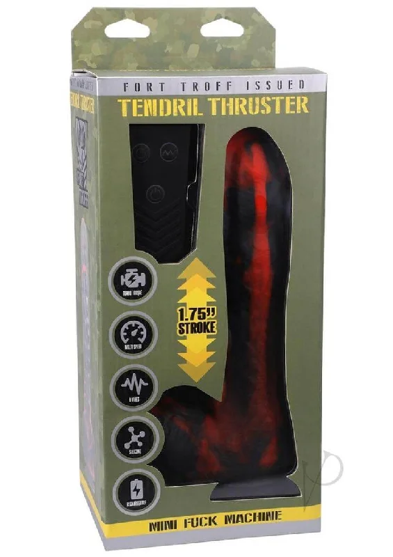 dildo innovative accessories-Fort Troff Tendril Thruster Mini Fuck Machine Rechargeable Remote-Controlled Silicone 8.5 inches Thrusting Dildo Red/Black