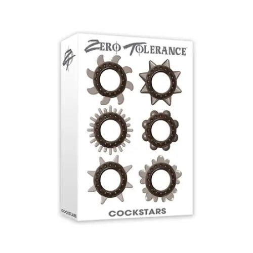 cock ring vibration hacks guide-Zero Tolerance Cockstars 6-Piece Cockring Set Smoke