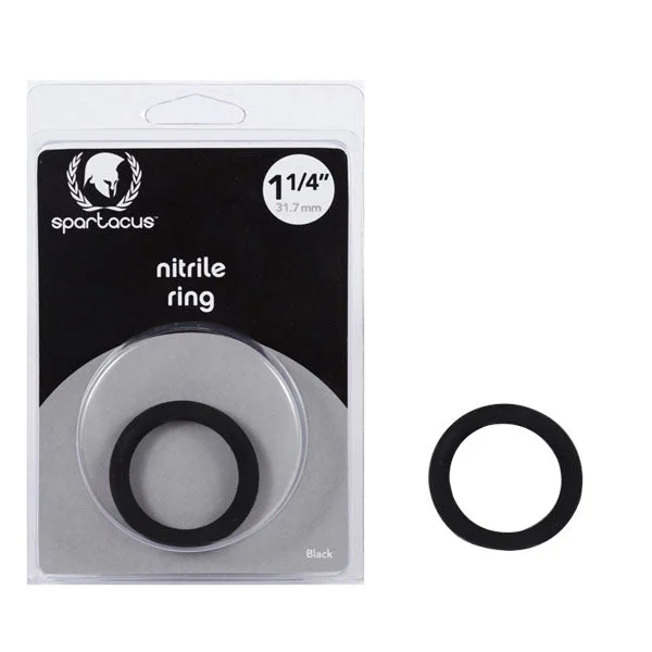 cock ring care tips reviews-Spartacus Nitrile Cock Ring Black 1.25 inch