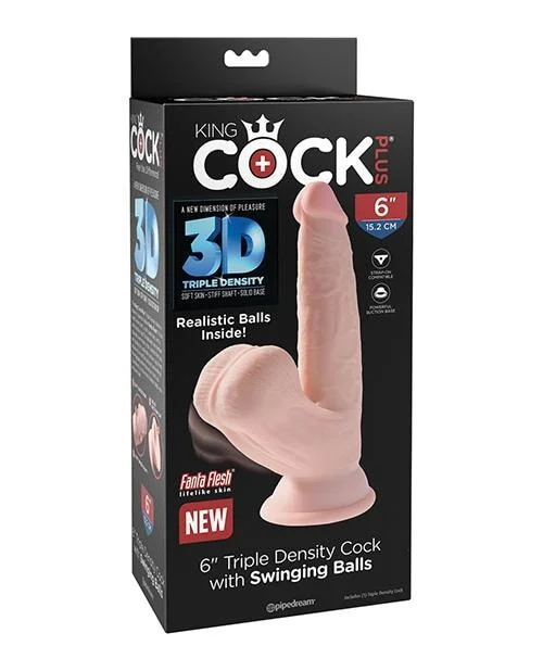 dildo flexibility manuals-King Cock Plus Triple Density Cock W/swinging Balls - Ivory