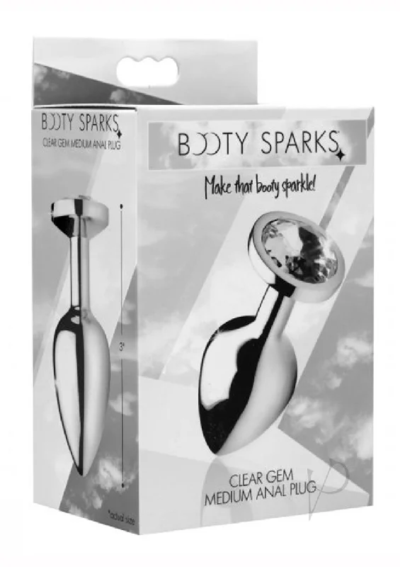 anal toys for couple pleasure-Booty Sparks Clear Gem Anal Plug Md