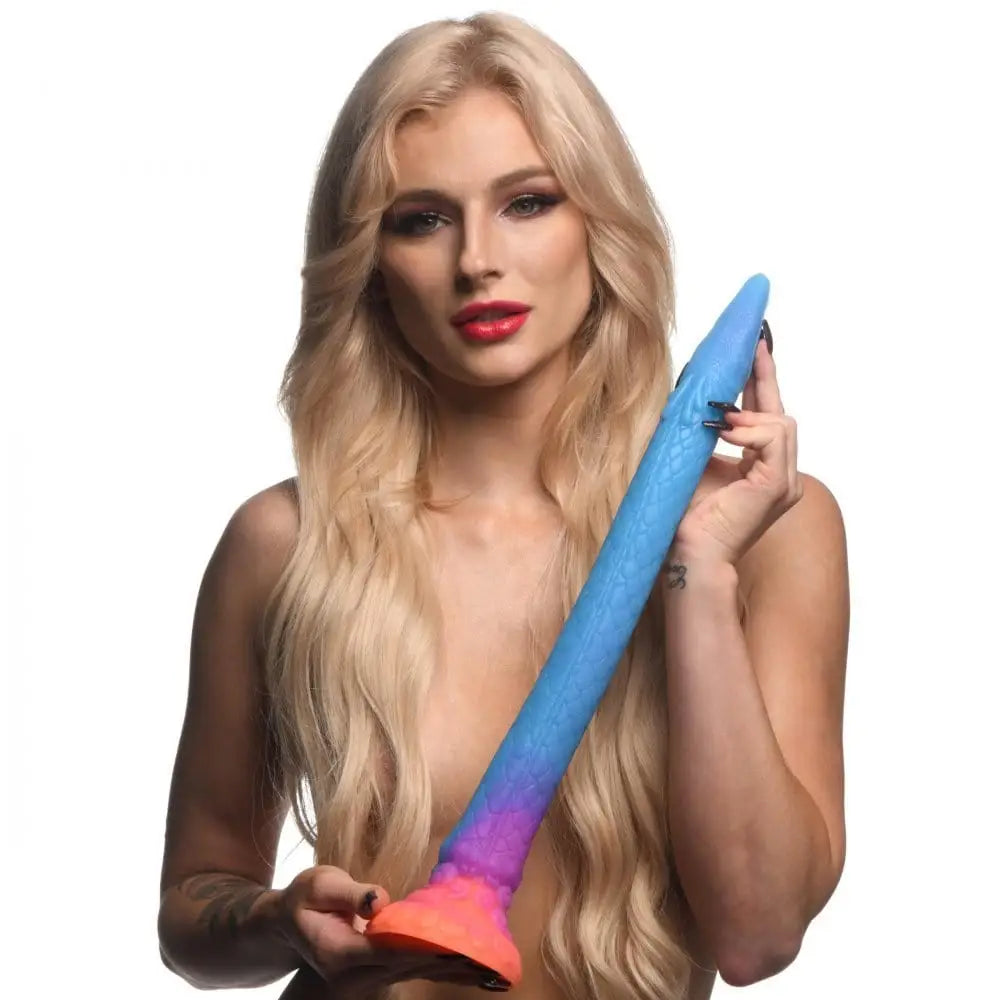 dildo safety protocols-Creature Cocks Makara Glow-In-The-Dark Silicone Snake Dildo