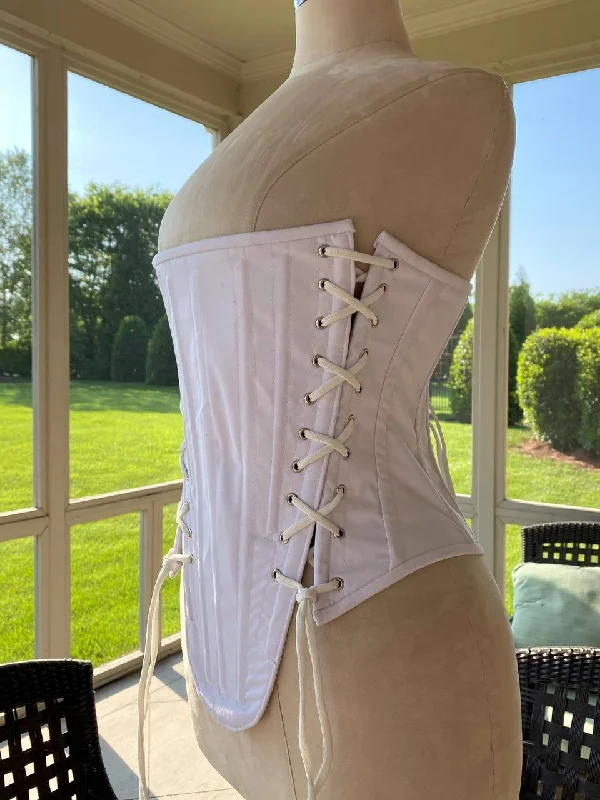 Corset for bridal gown-Historical pattern overbust corset from cotton with 3 laces (overbust or underbust). Steelbone custom made corset