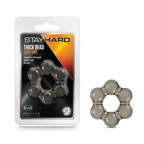 cock ring size benefits solutions-Blush Stay Hard Thick Bead Cockring Black