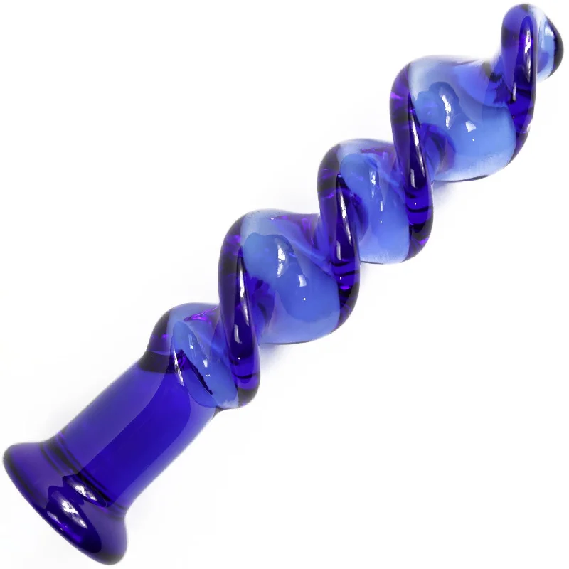 dildo hygiene reviews-Corkscrew Rippled Glass Dildo