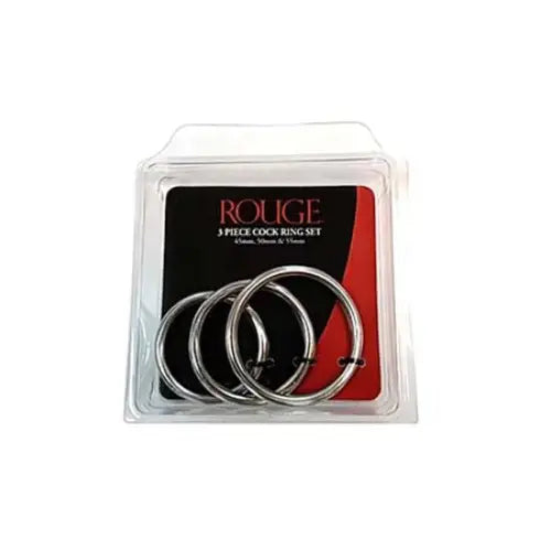 cock ring medical tips solutions-Stainless Steel  Stainless Steel 3 Piece Cock Ring Set (55mm/50mm/45mm) - in Clamshell