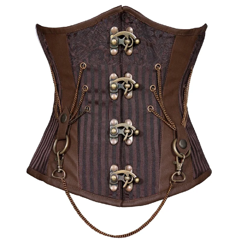 Steel boned corset-Xochit Steampunk Authentic Steel Boned Underbust Corset