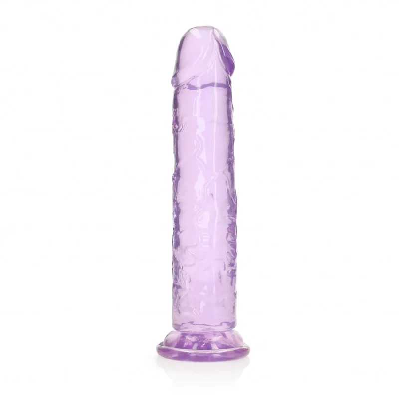 dildo battery performance-Crystal Clear Dildo 11" Inch Straight No Balls - Purple