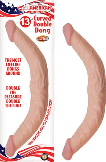 dildo sales trends-All American Whoppers Curved Double Dildo 13 inches - Vanilla