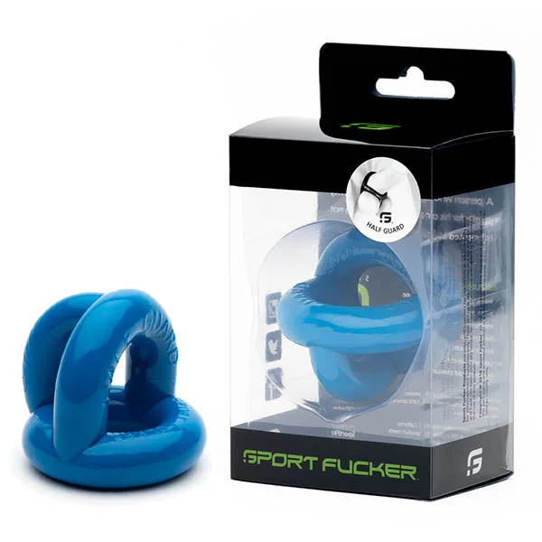 cock ring for sensitivity-Sport Fucker Half Guard Cockring - Blue