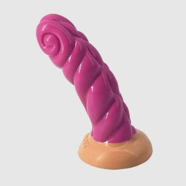 dildo suction accessories-Silicone 6" Crooked Horn Dildo