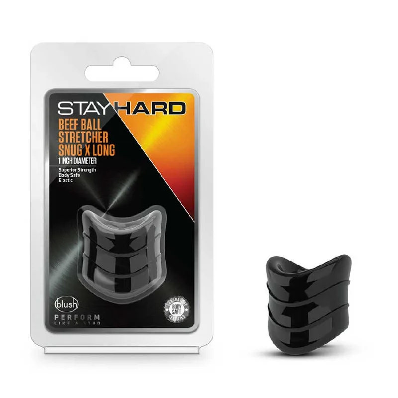 cock ring safety hacks guide-Stay Hard Beef 1.5 Inch Black Ball Stretcher by Blush Novelties