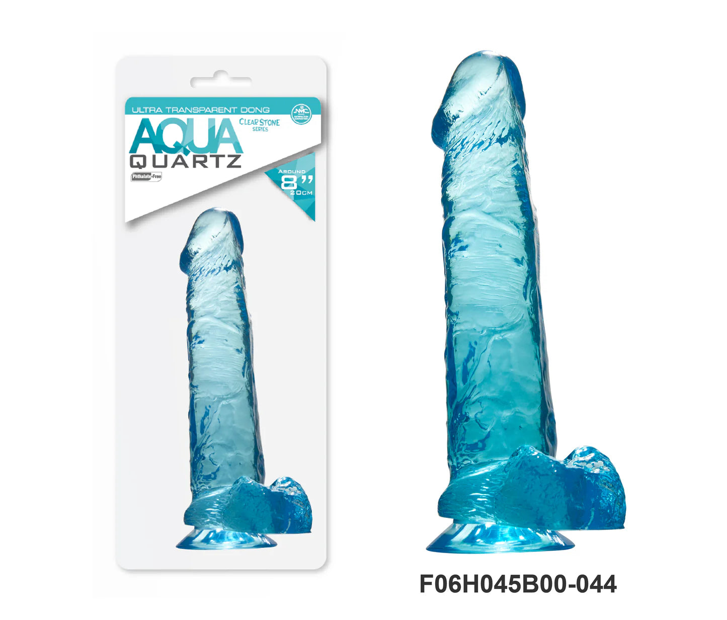 dildo color feedback-8" Aqua Quartz Dildo