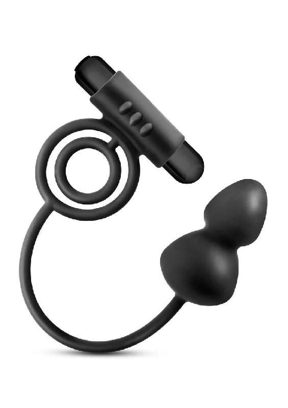 anal toys with soft shape-Anal Adventures Platinum Silicone Anal Plug with Vibrating Cock Ring