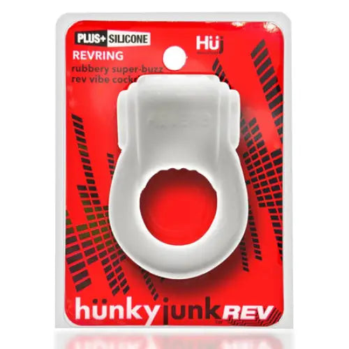 cock ring fit guide reviews-Hunkyjunk Revring Cockring with Bullet Vibrator White Ice