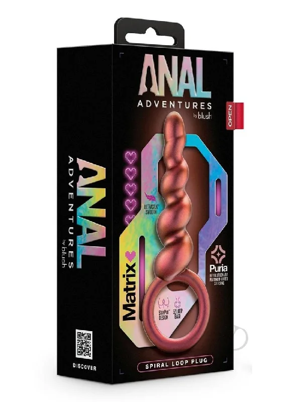 anal toys with soft tip-Anal Adv Matrix Spiral Loop Plug Copper