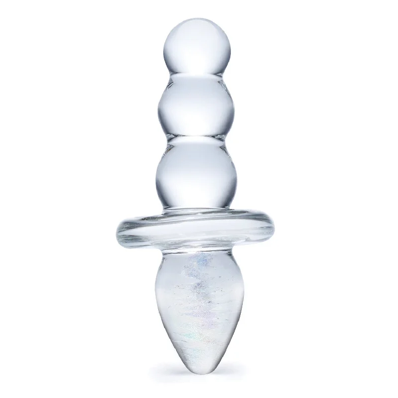 anal toys with easy finish-Glas Titus Beaded Glass Butt Plug