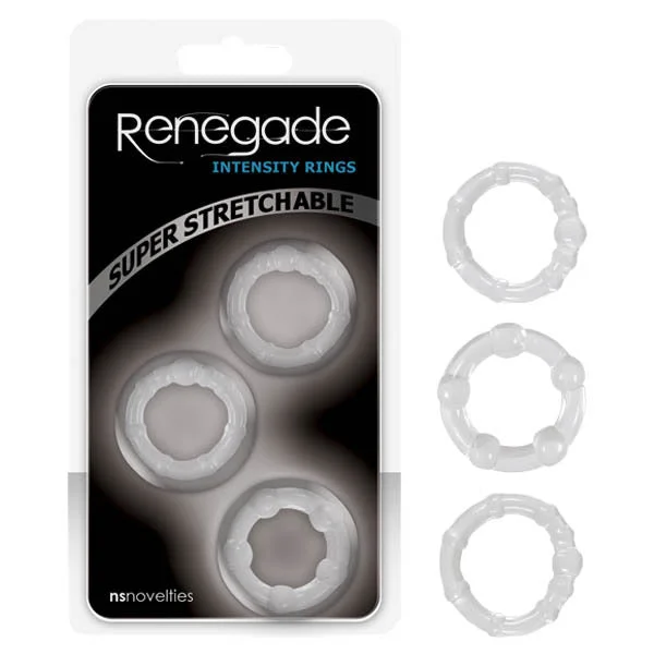 cock ring battery benefits reviews-Renegade Intensity Rings - Clear Cock Rings Set of 3