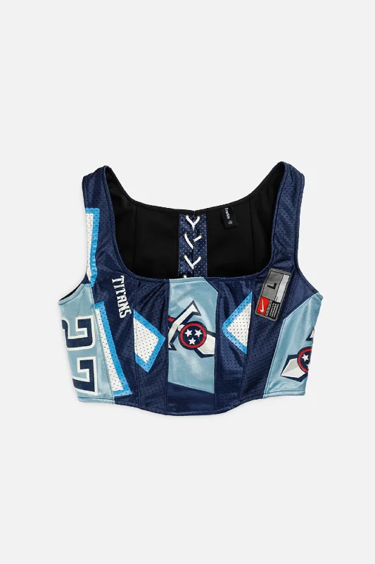 Corset with leather straps-Rework Tennessee Titans NFL Corset - M