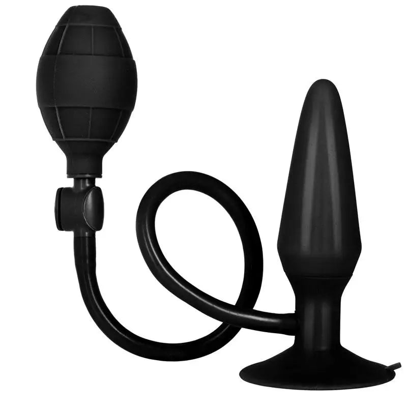 hypoallergenic anal toys-Colt Inflatable Black Silicone Anal Butt Plug for Beginners