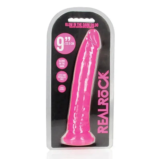 dildo safety enhancements-Shots Realrock Slim Dildo Glow In The Dark