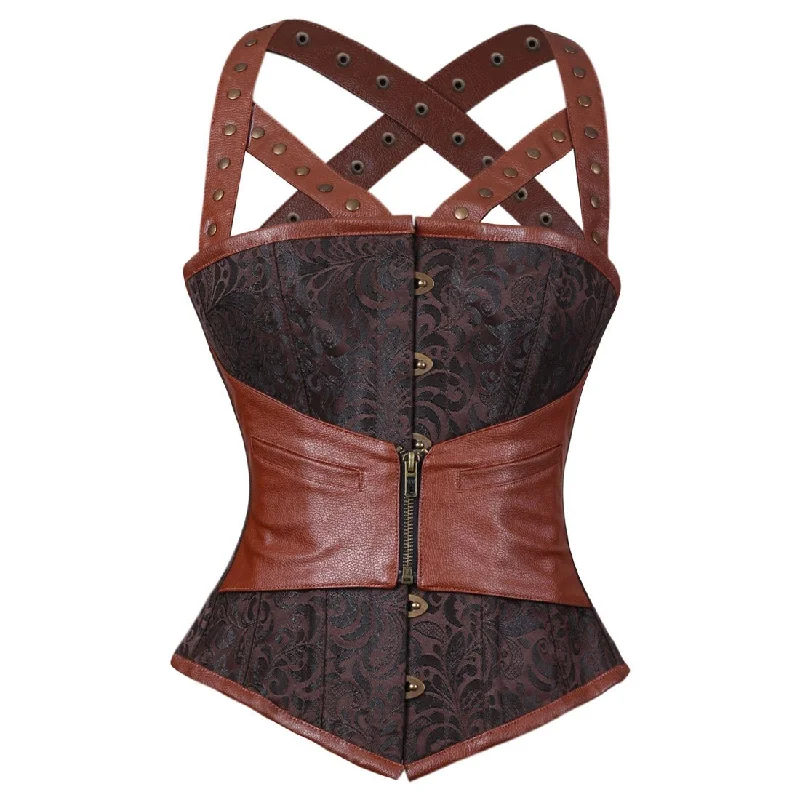 Corset for burlesque show-Narcissa Steampunk Authentic Steel Boned Overbust Corset