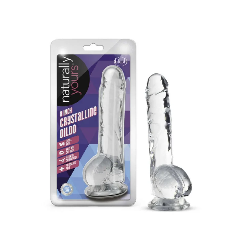 dildo noise accessories-Naturally Yours 8-Inch Diamond Crystalline Dildo by Blush Novelties