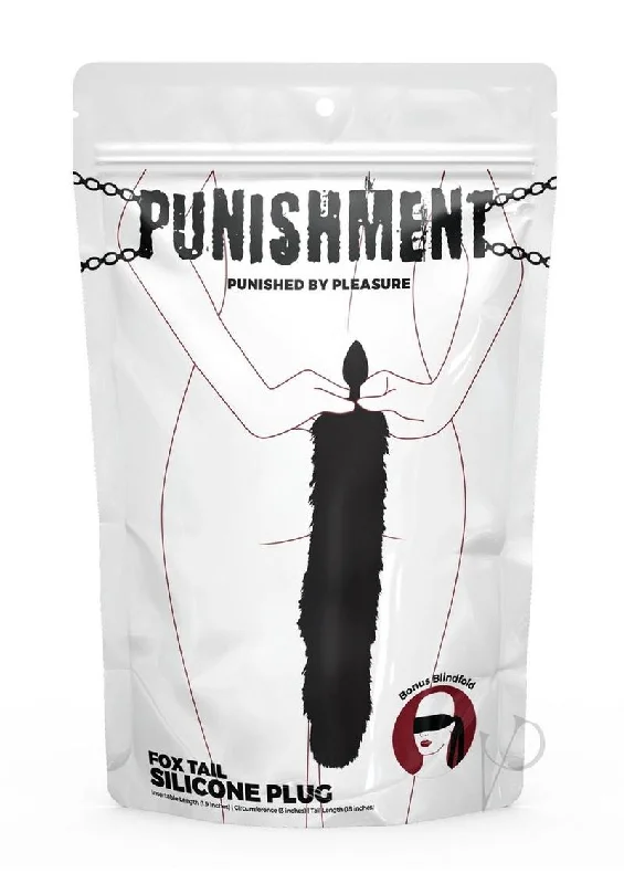 anal toys with easy shape-Punishment Fox Tail Butt Plug - Black