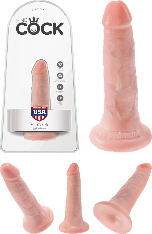 dildo artisan manuals-Pipedream King Cock Tapered Realistic Dildo with Suction Cup Mount Base 5 inch Flesh