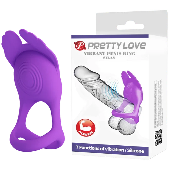 cock ring battery benefits-Vibrant Penis Ring - Silas (Purple)