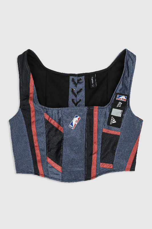 Corset with chain details-Rework Bobcats NBA Jersey Corset - L