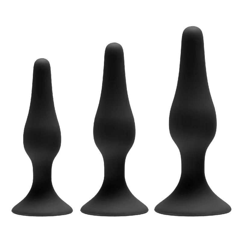 anal toys with ergonomic grip-Apprentice 3 Piece Silicone Anal Trainer Set