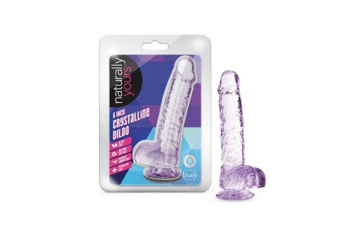 dildo girth feedback-Naturally Yours 6" Crystaline Dildo Amethyst