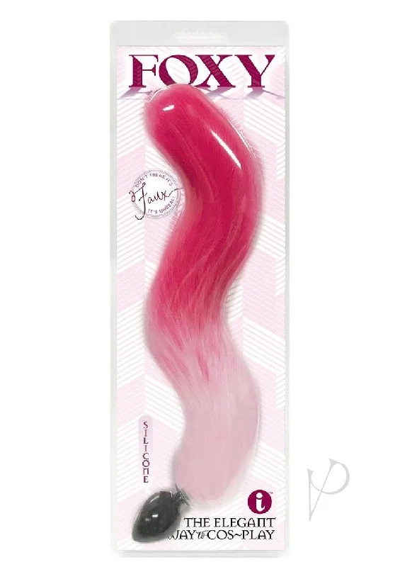 anal toys with soft material-Foxy Fox Tail Plug Pink