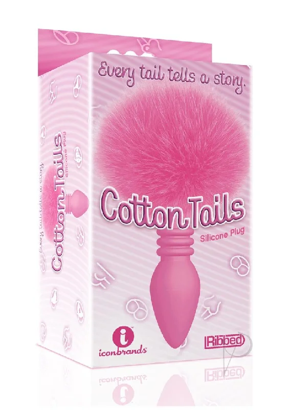 anal toys with quiet texture-The 9 Cottontails Bunny Plug Ribbed Pnk