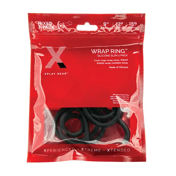 cock ring medical tips-Xplay 3 Pk Silicone Slim Wrap Ring (9 12 15)