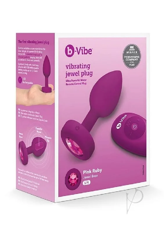 anal toys with quiet shape-B-vibe Vibrate Jewel Plug S/m Fuchsia