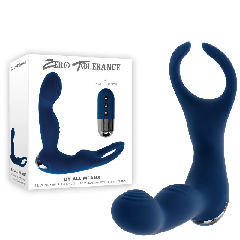 anal toys with bold colors-Zero Tolerance BY ALL MEANS -  13.4 cm USB Rechargeable Prostate Massager with Cock Ring